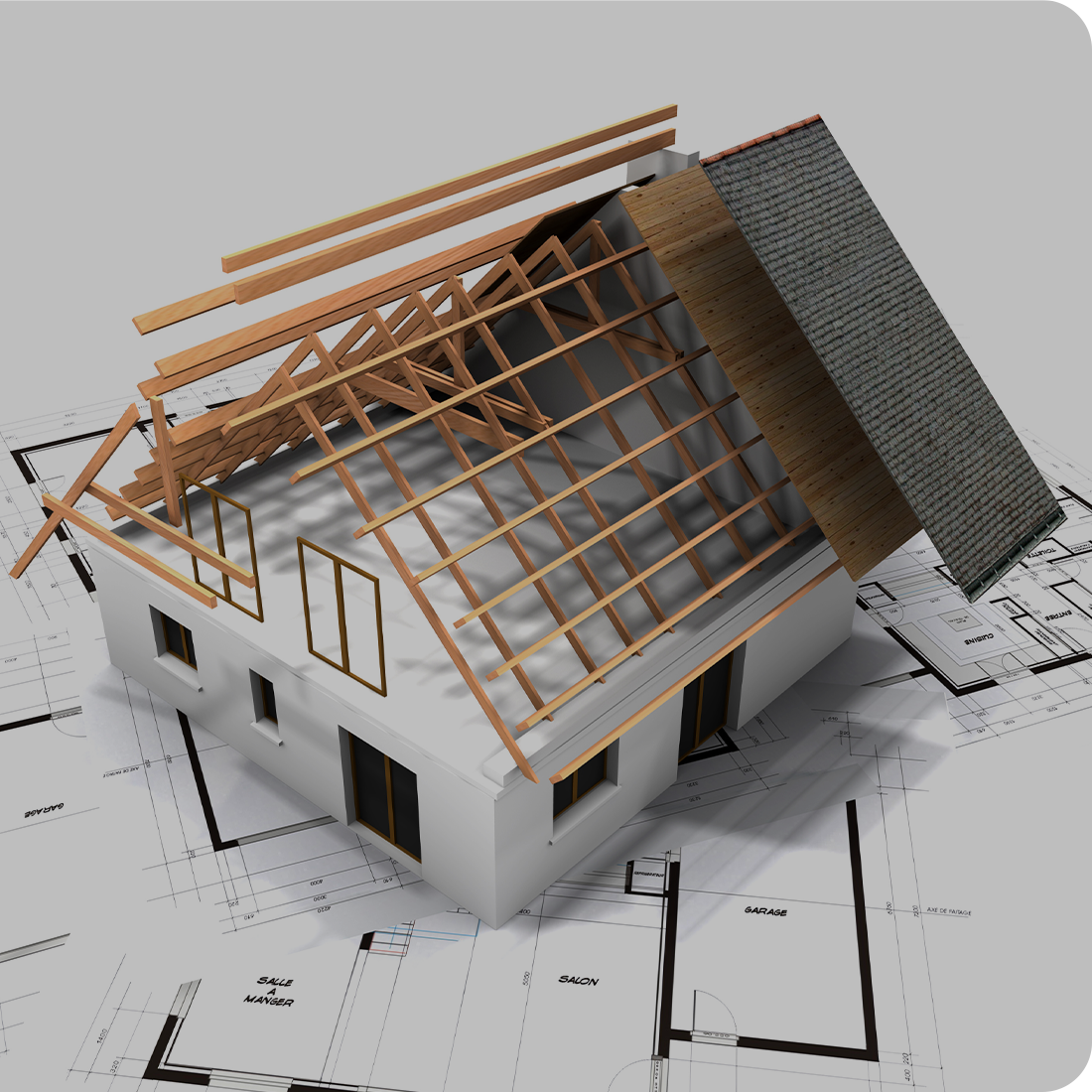 Esempio 3D di realizzazione di una casa in legno