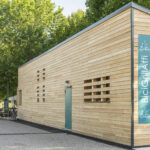 Bici grill, edificio in legno