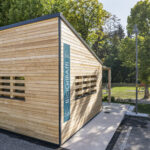 Bici grill, edificio in legno