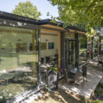 Bici grill, edificio in legno