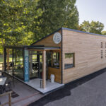 Bici grill, edificio in legno
