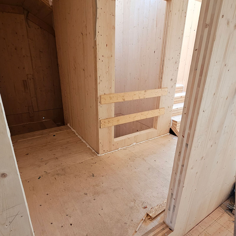 dettaglio interno casa in legno