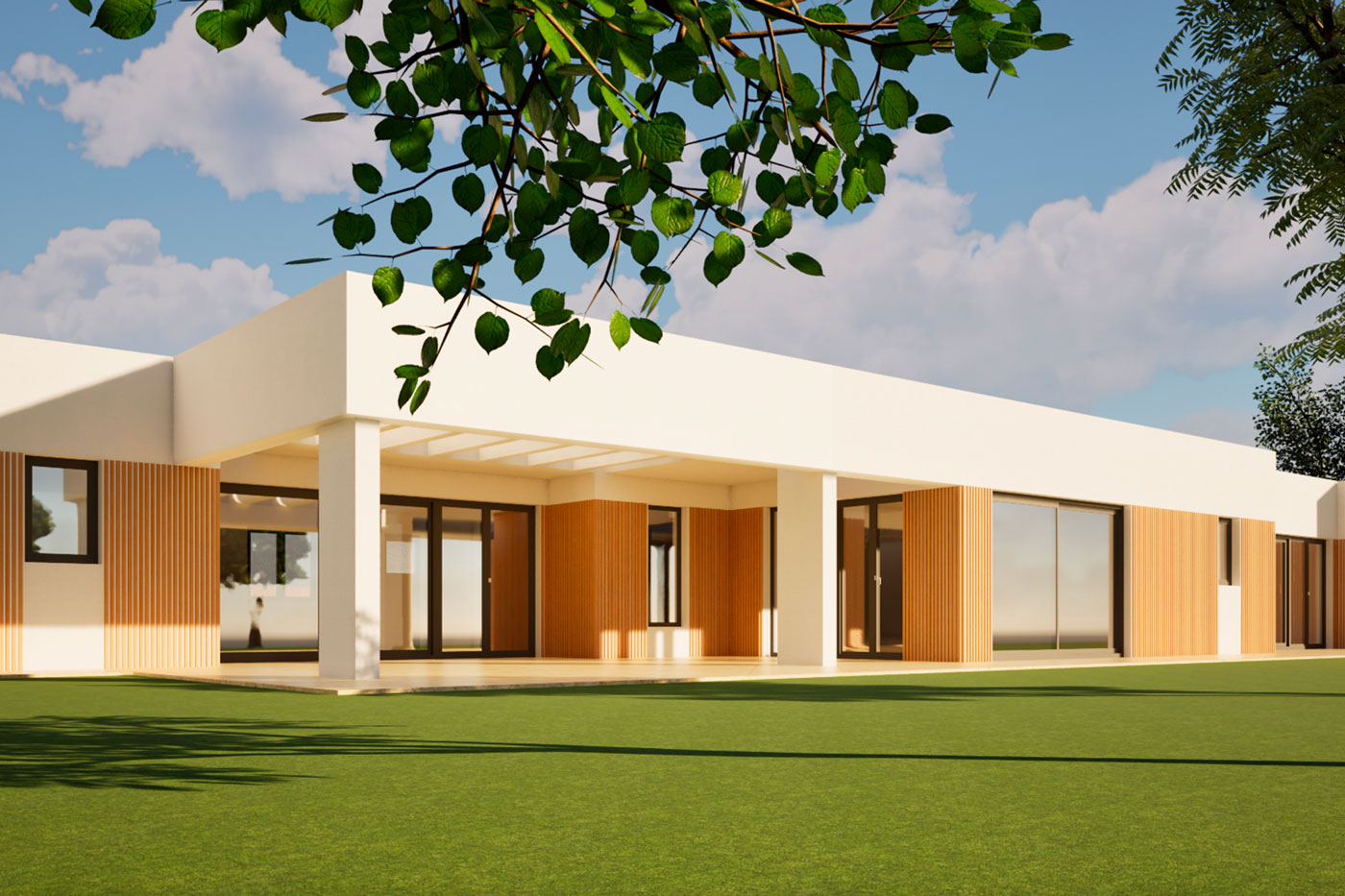 render abitazione in legno