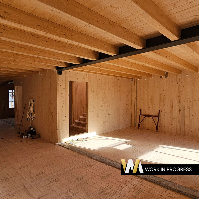 interno casa in legno