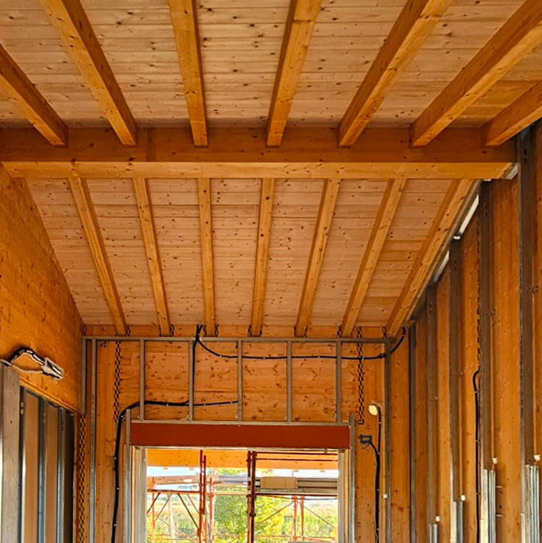 interno abitazione in legno